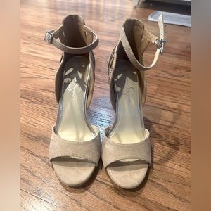 Jessica Simpson Nude Heels Size 8.5 Bejeweled Hell
